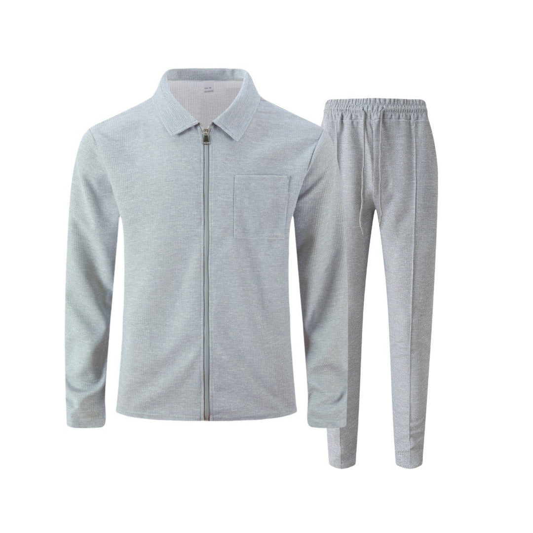Men's Slim Fit Set – With Zip, Suitable for Casual and Sporty Activities