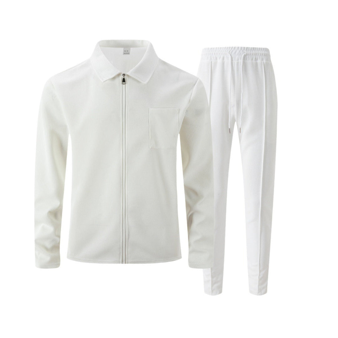 Men's Slim Fit Set – With Zip, Suitable for Casual and Sporty Activities