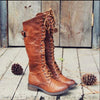 Knee-High Leather Women's Boots with Lace-Up and Orthopaedic Comfort – Soraya