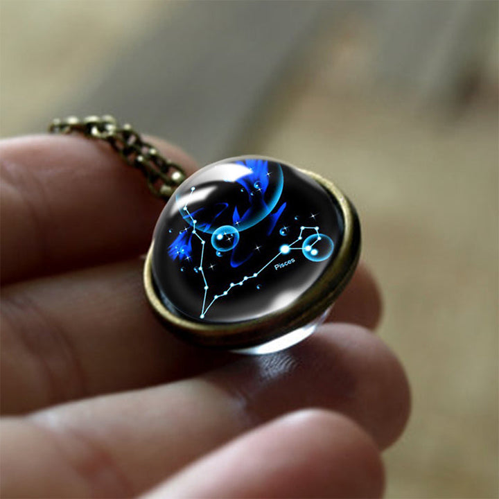 Glass 12 Zodiac Sign Protection Pendant – Sofia