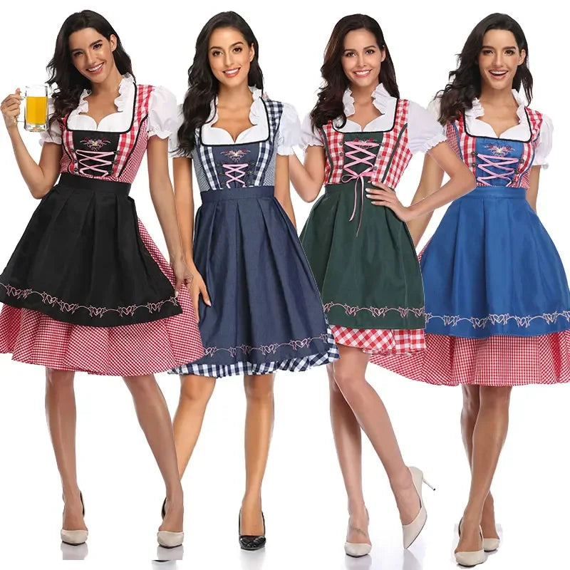 Classic Women's Dirndl Dress Set for Oktoberfest - Traditional Polyester