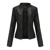 Leather Zip-Up Jacket for Women