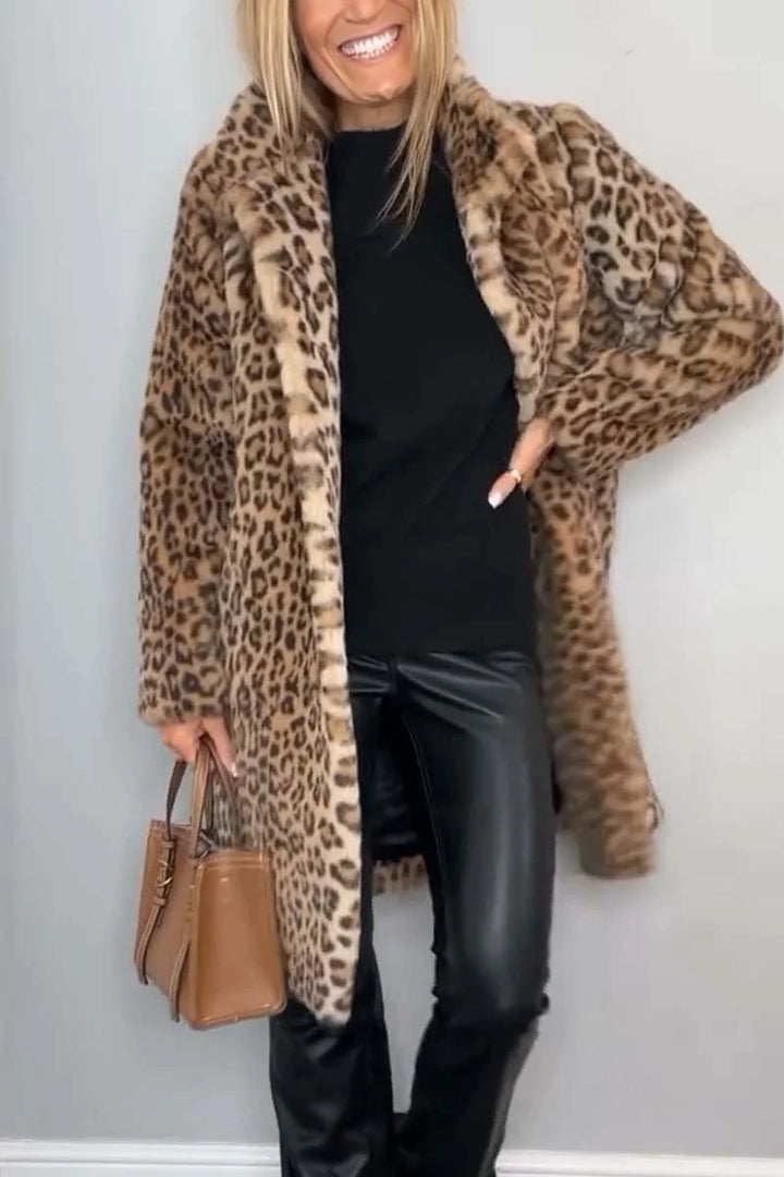 Leopard winter coat