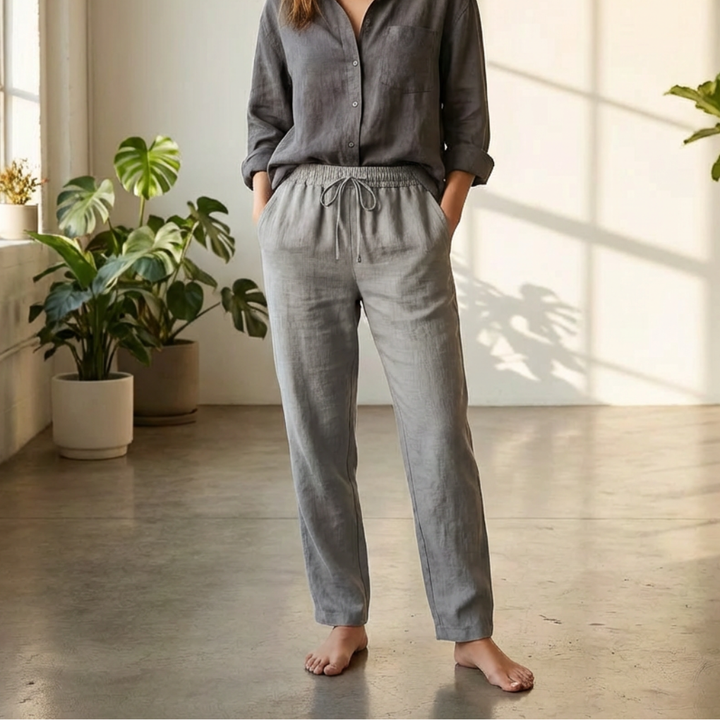 Relaxed Fit Drawstring Waist Pants