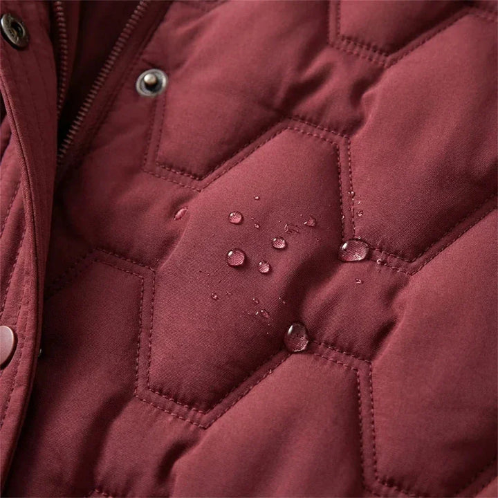Women's long hooded down puffer coat