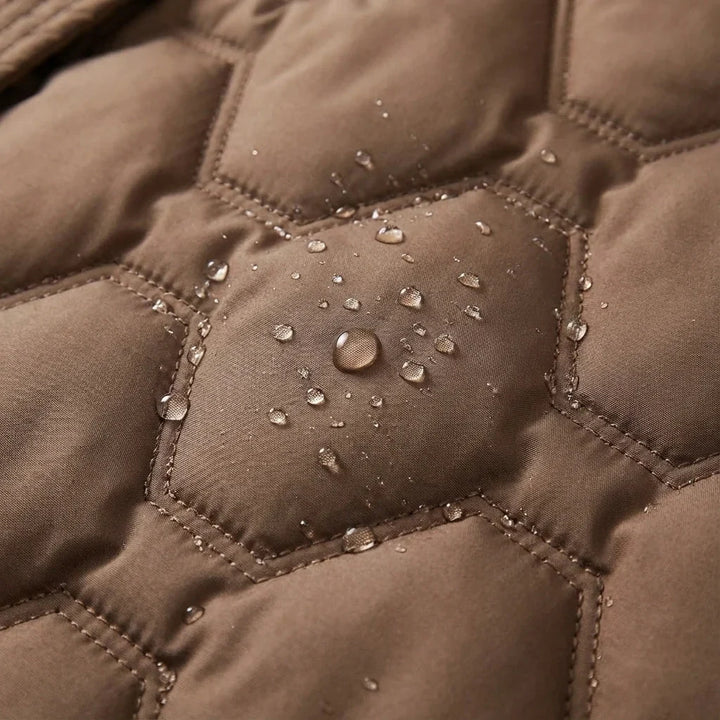 Women's long hooded down puffer coat