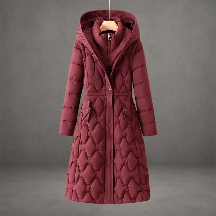 Women's long hooded down puffer coat