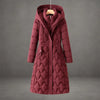 Women's long hooded down puffer coat
