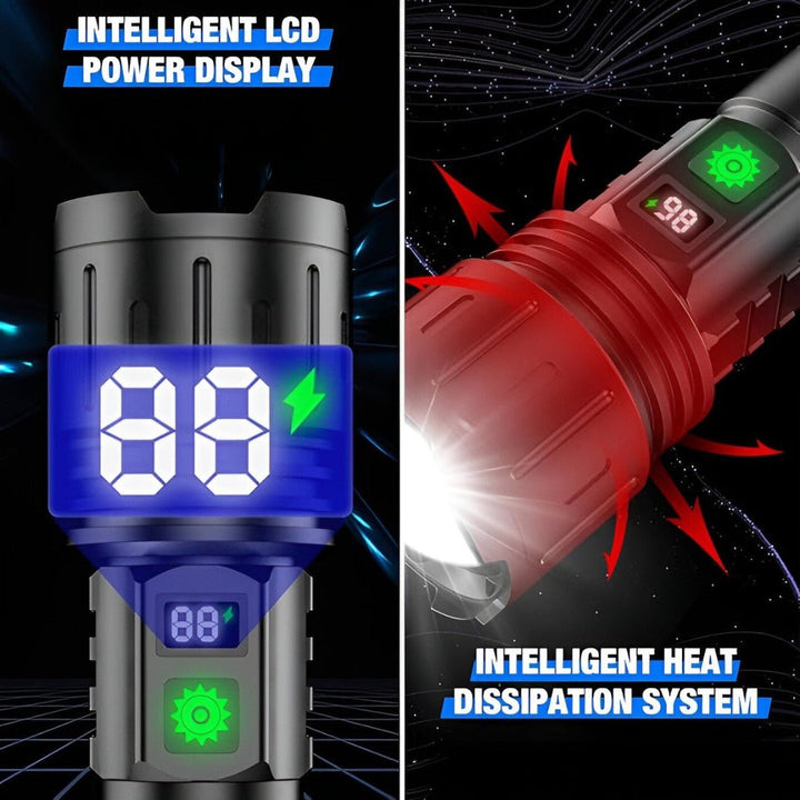 LumaBeam – 100,000-Lumen Rechargeable LED Flashlight with Power Bank