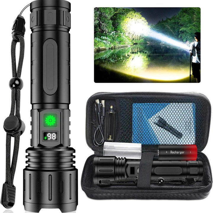 LumaBeam – 100,000-Lumen Rechargeable LED Flashlight with Power Bank