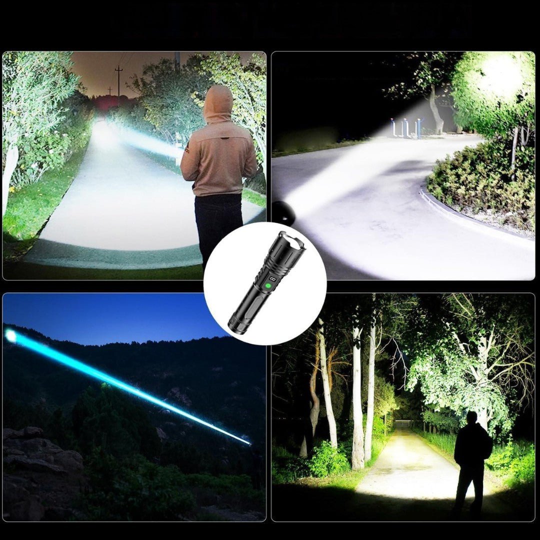 LumaBeam – 100,000-Lumen Rechargeable LED Flashlight with Power Bank