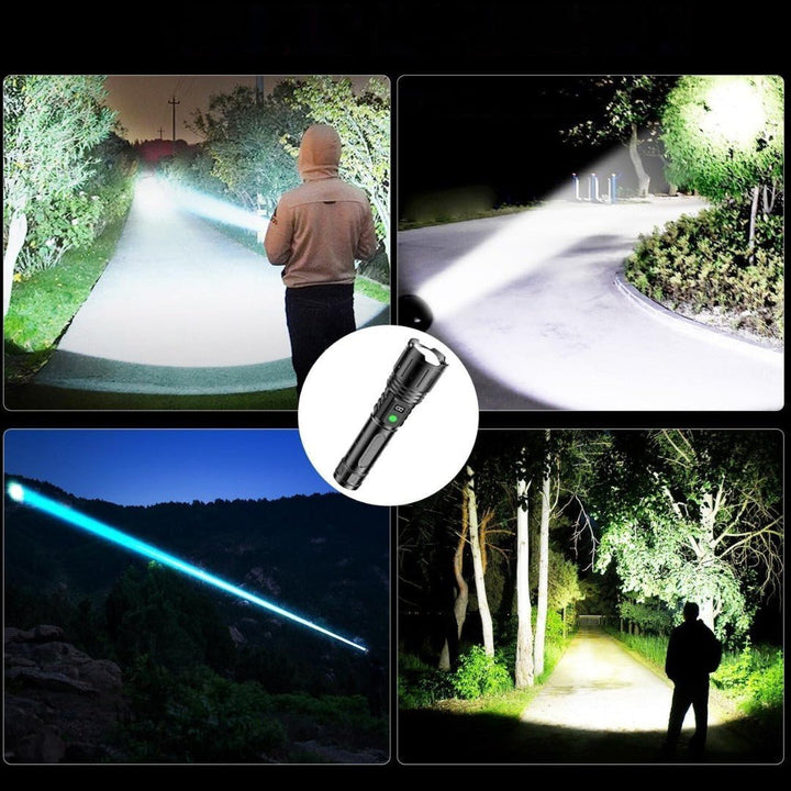 LumaBeam – 100,000-Lumen Rechargeable LED Flashlight with Power Bank