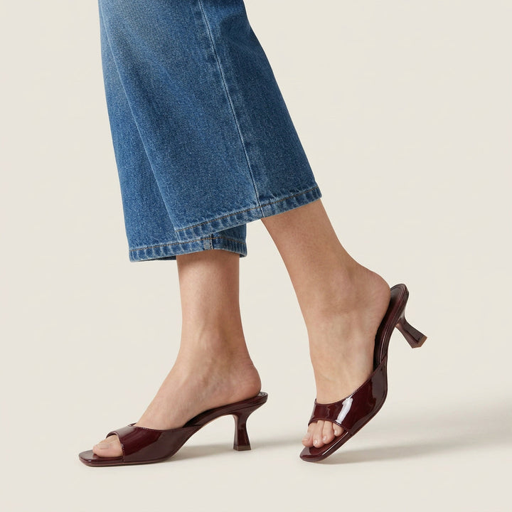 Women's Open-Heel Heeled Sandals – Square Toe