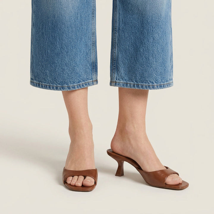 Women's Open-Heel Heeled Sandals – Square Toe