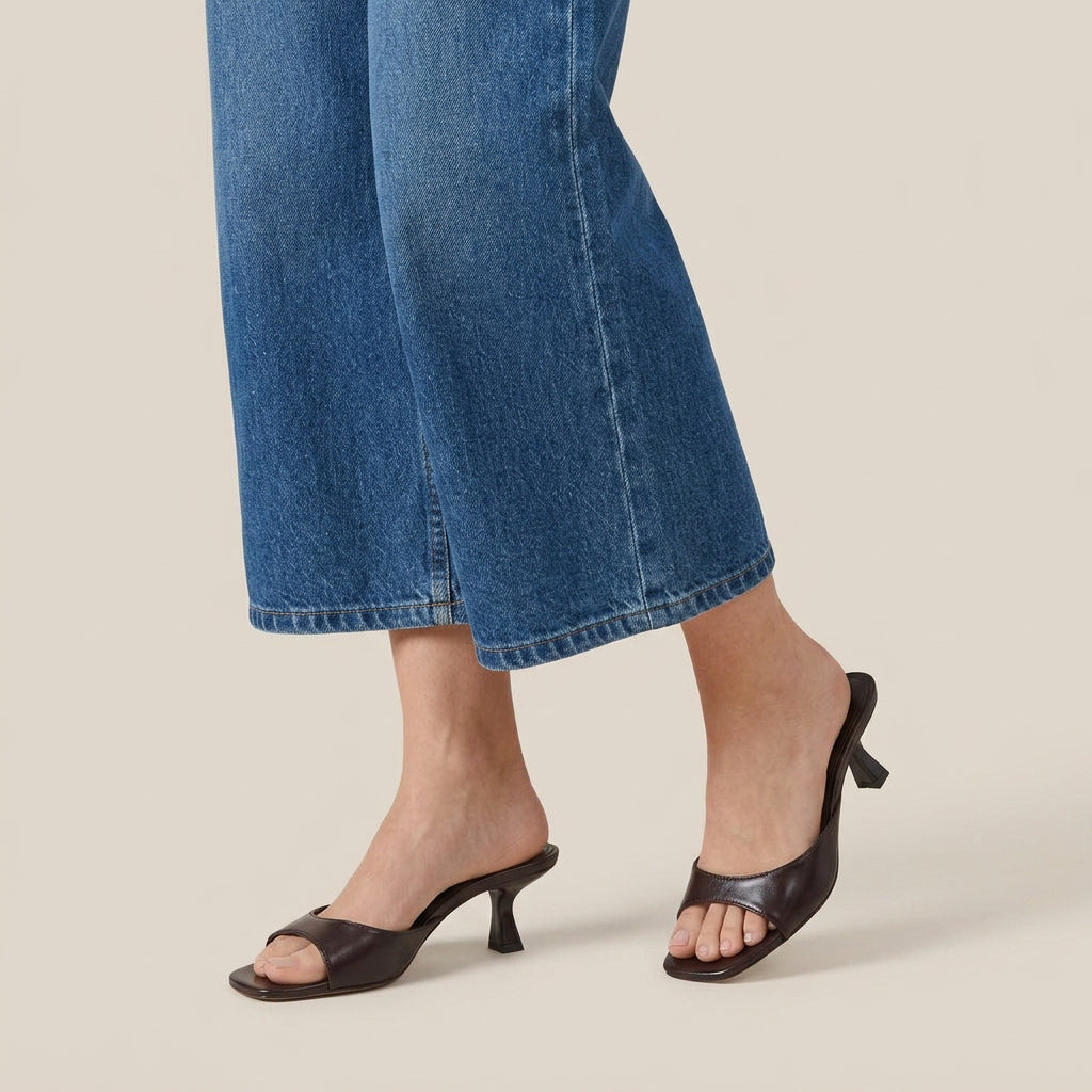 Women's Open-Heel Heeled Sandals – Square Toe