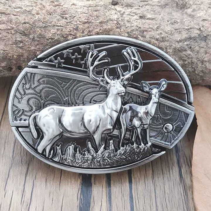 Oval Metal Cowboy Belt Buckle