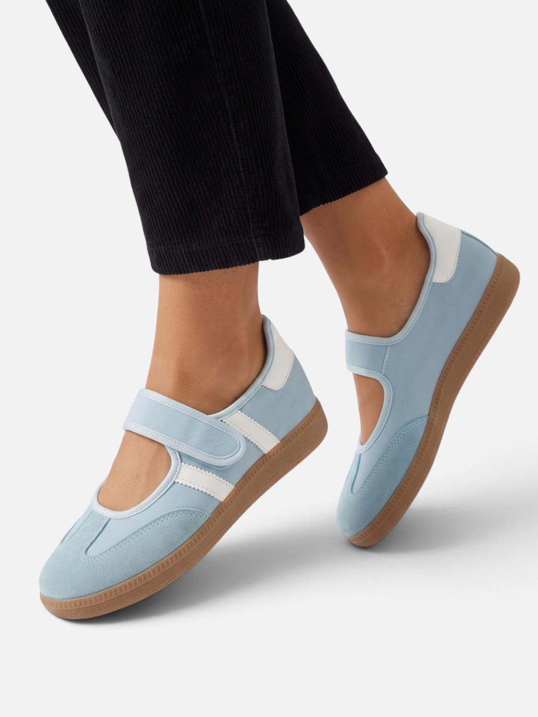 Women's Mary Jane Sneakers with Contrast Stripes