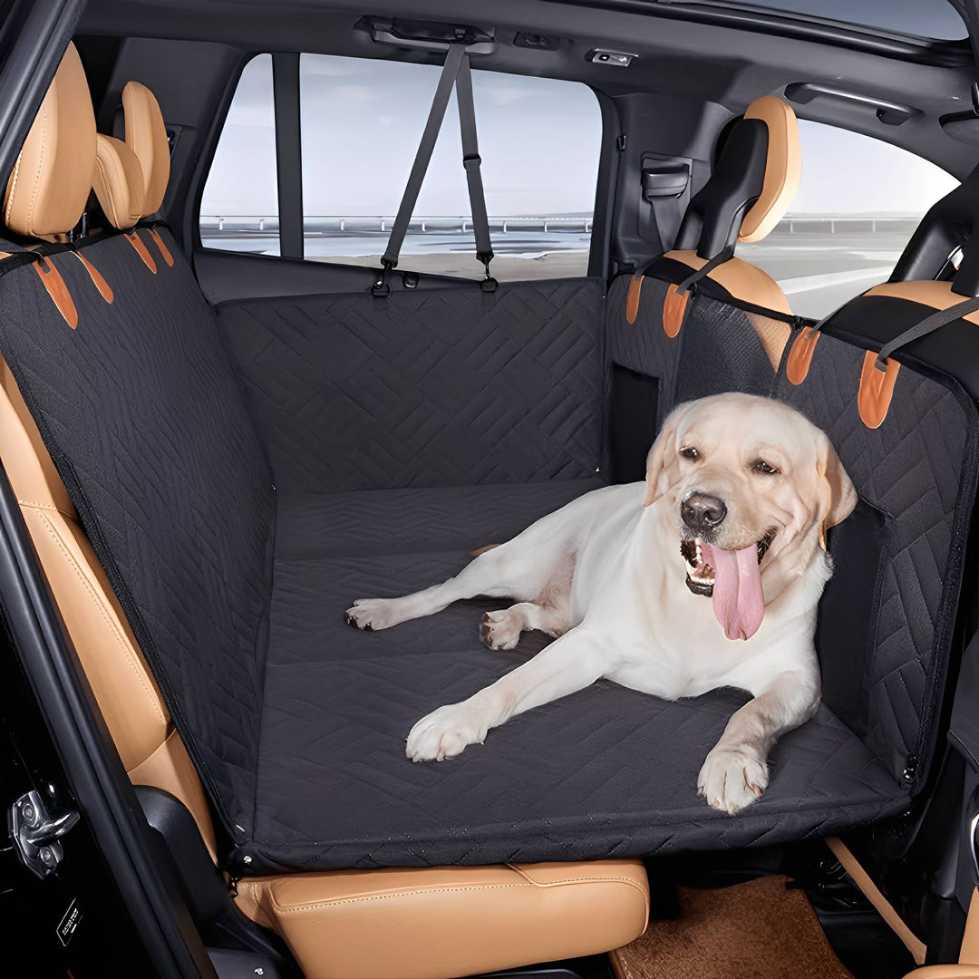 Waterproof Dog Car Seat Extender with Rigid Base and Memory Foam Bed