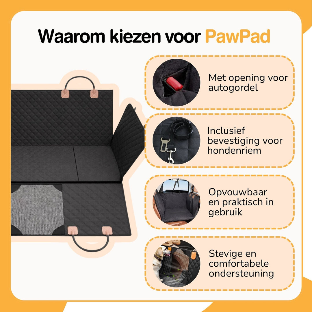 Waterproof Dog Car Seat Extender with Rigid Base and Memory Foam Bed
