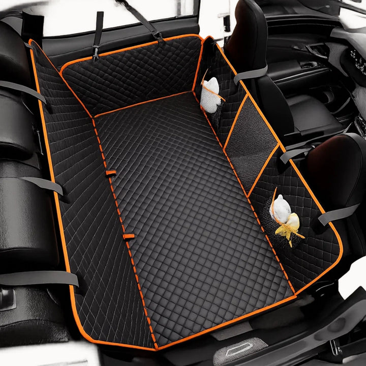 Waterproof Dog Car Seat Extender with Rigid Base and Memory Foam Bed