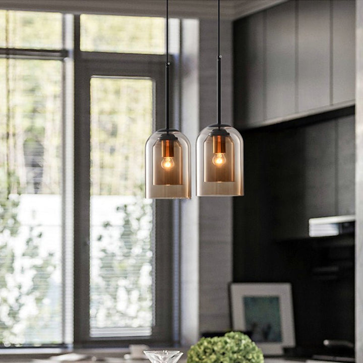 Stylish Double Glass Pendant Light - AuraGlas
