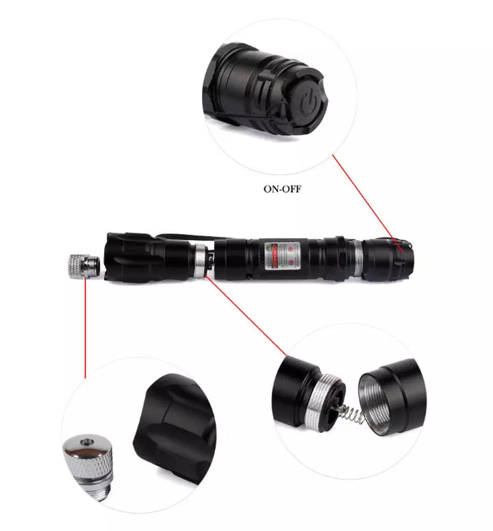 Rechargeable Green Laser Pointer with Long Range and High Precision