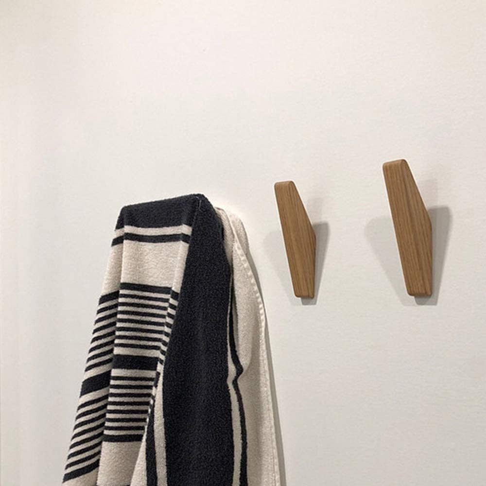 Minimalist Wooden Wall Hooks for Home – Set of 6