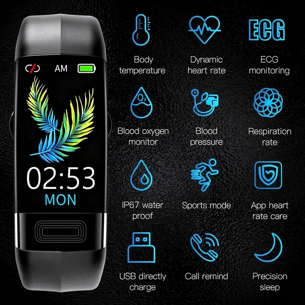 Smartwatch with ECG, Heart Rate, Blood Pressure and Sleep Monitoring for Women and Men | Fitness Tracker | Vitaro