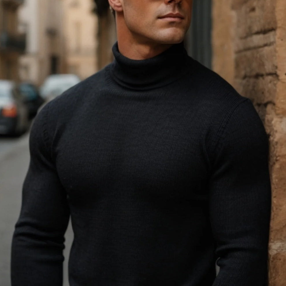 Soft and Comfortable Men's Cotton Roll-Neck Sweater – Jonas