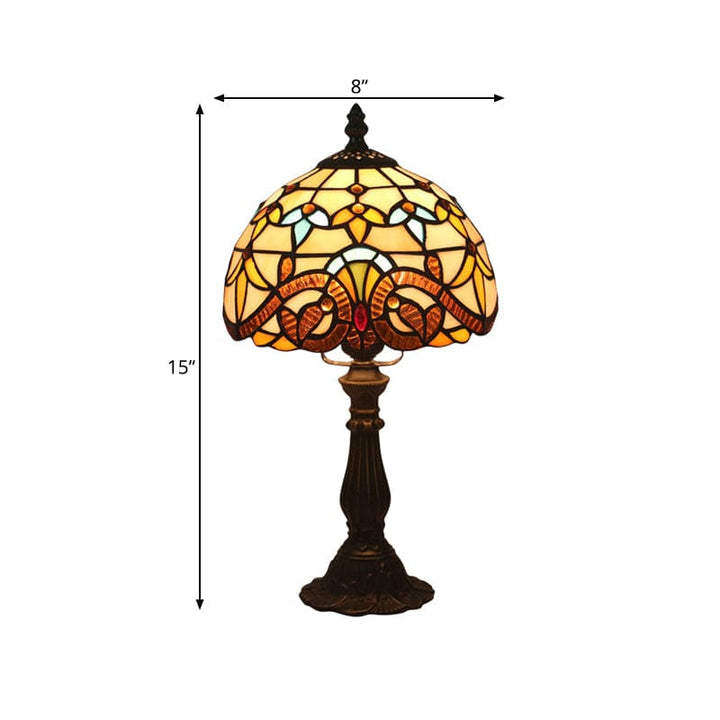 Tiffany Glass Table Lamp - Classic Leaded Lines