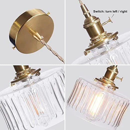 Ottilia Elegantie Pendant Lamp - Chic Adjustable Vintage Glass