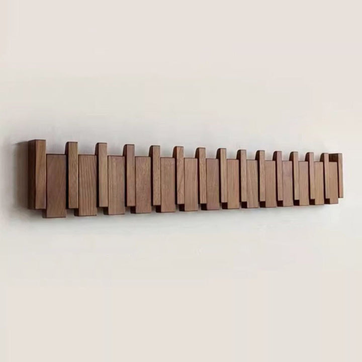 Wall Coat Rack with Wooden Folding Hooks Space Saving Entryway Organizer