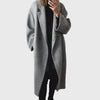Women's cozy longline oversized wool-blend coat with double-breasted closure