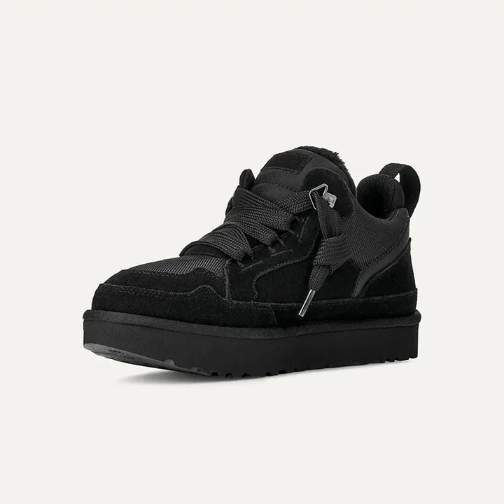 Women's winter shoes lined platform suede-look sneakers