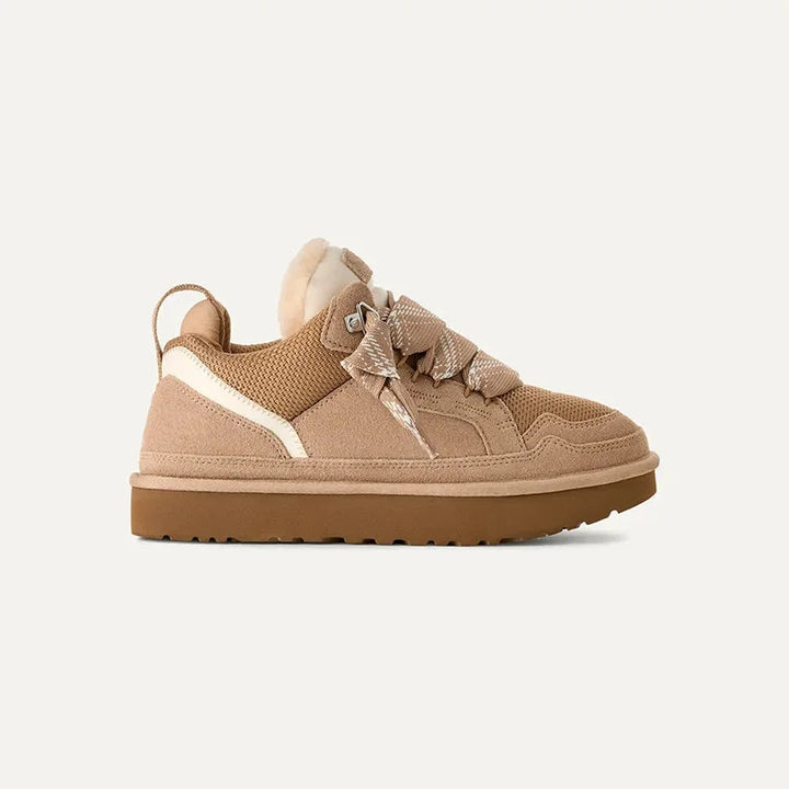 Women's winter shoes lined platform suede-look sneakers