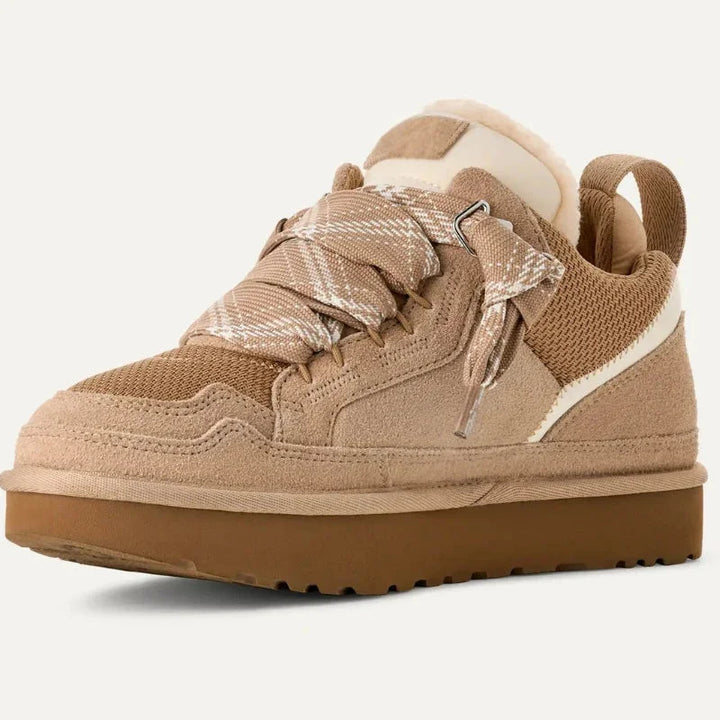 Women's winter shoes lined platform suede-look sneakers