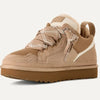 Women's winter shoes lined platform suede-look sneakers