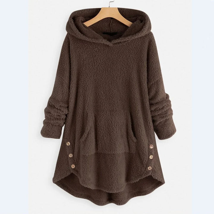 Women's Fleece Zip-Up Hooded Cat Pocket Sweater