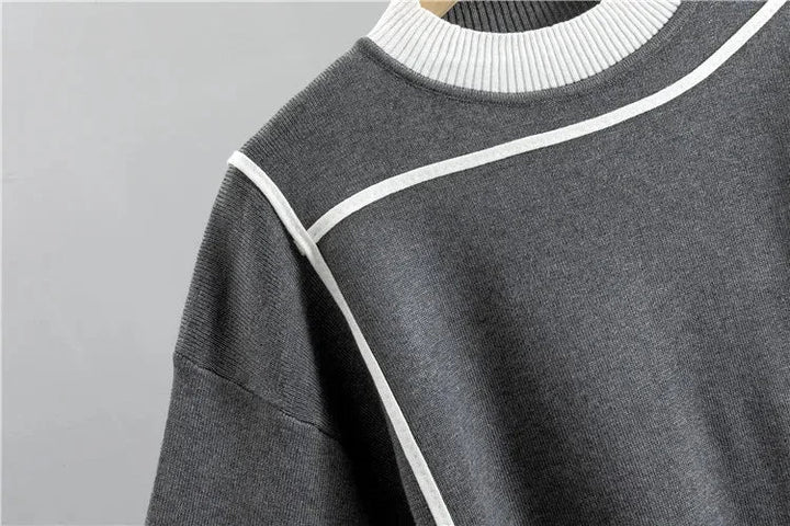 Women's knit colour-block tracksuit with mock-neck and tapered-leg pants