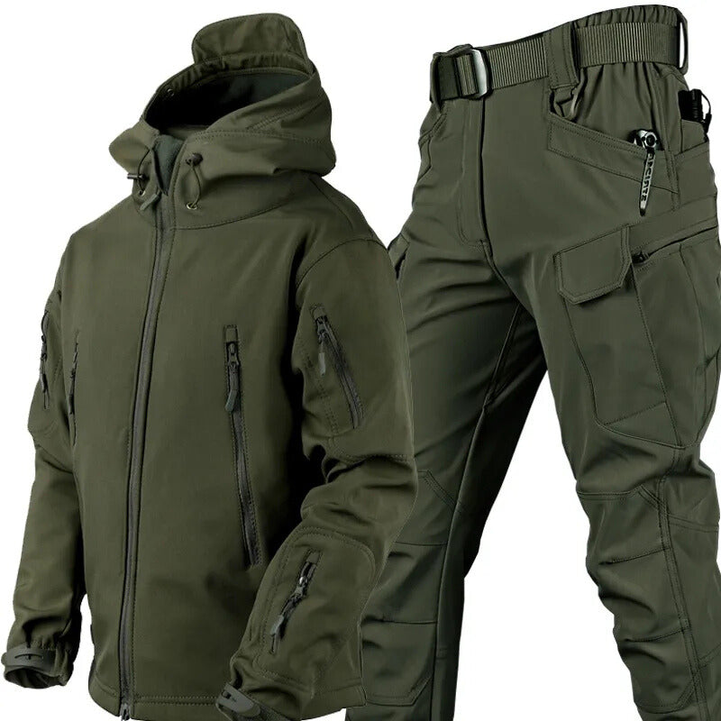 Waterproof Windproof Fleece-Lined Outdoor Jacket and Pants Set