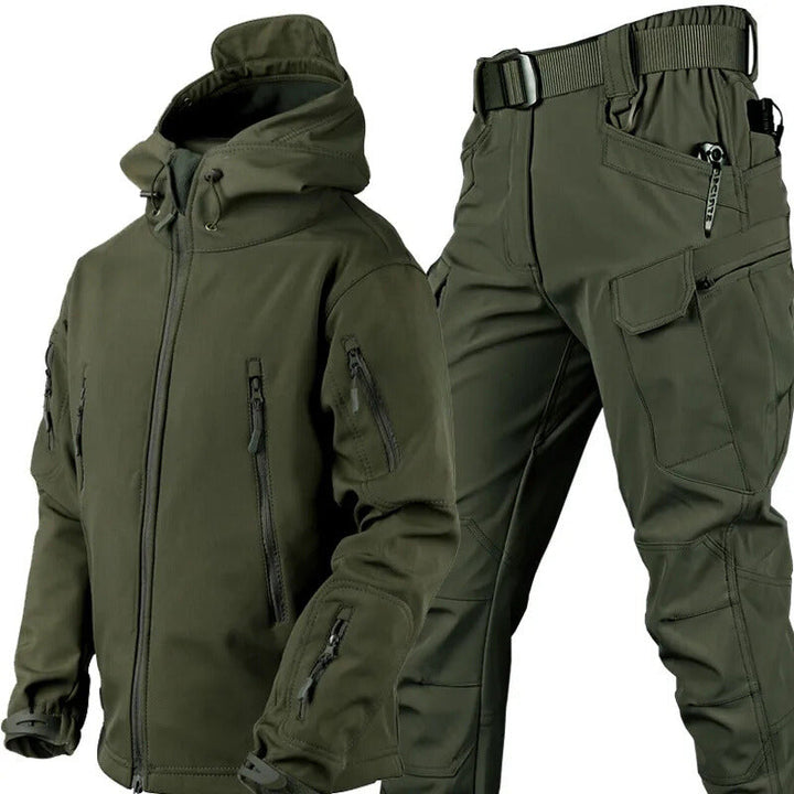 Waterproof Windproof Fleece-Lined Outdoor Jacket and Pants Set